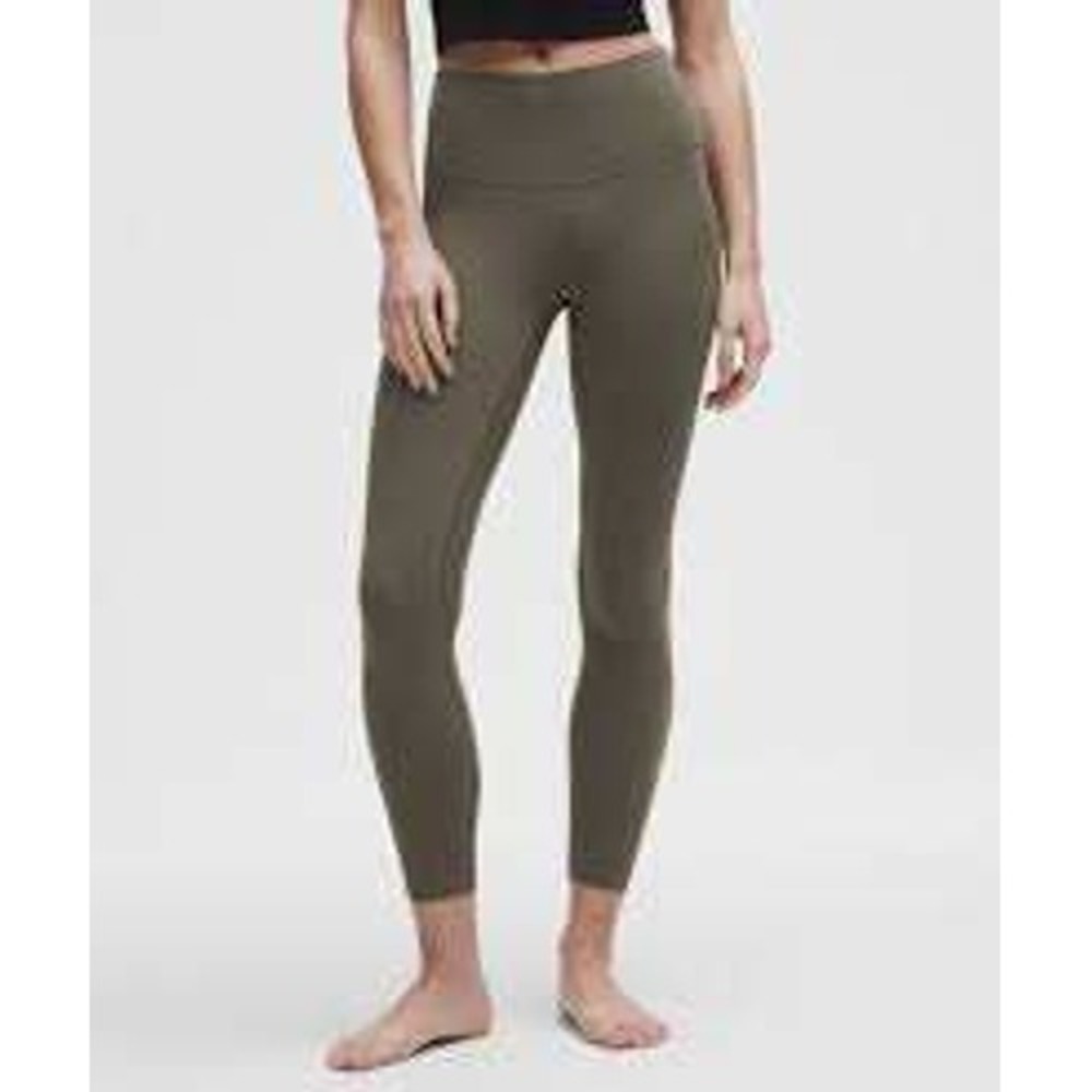 Lululemon Align High Rise Pant 28 Olive Green Nulu Yoga Leggings Women Size 4
